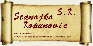 Stanojko Kopunović vizit kartica